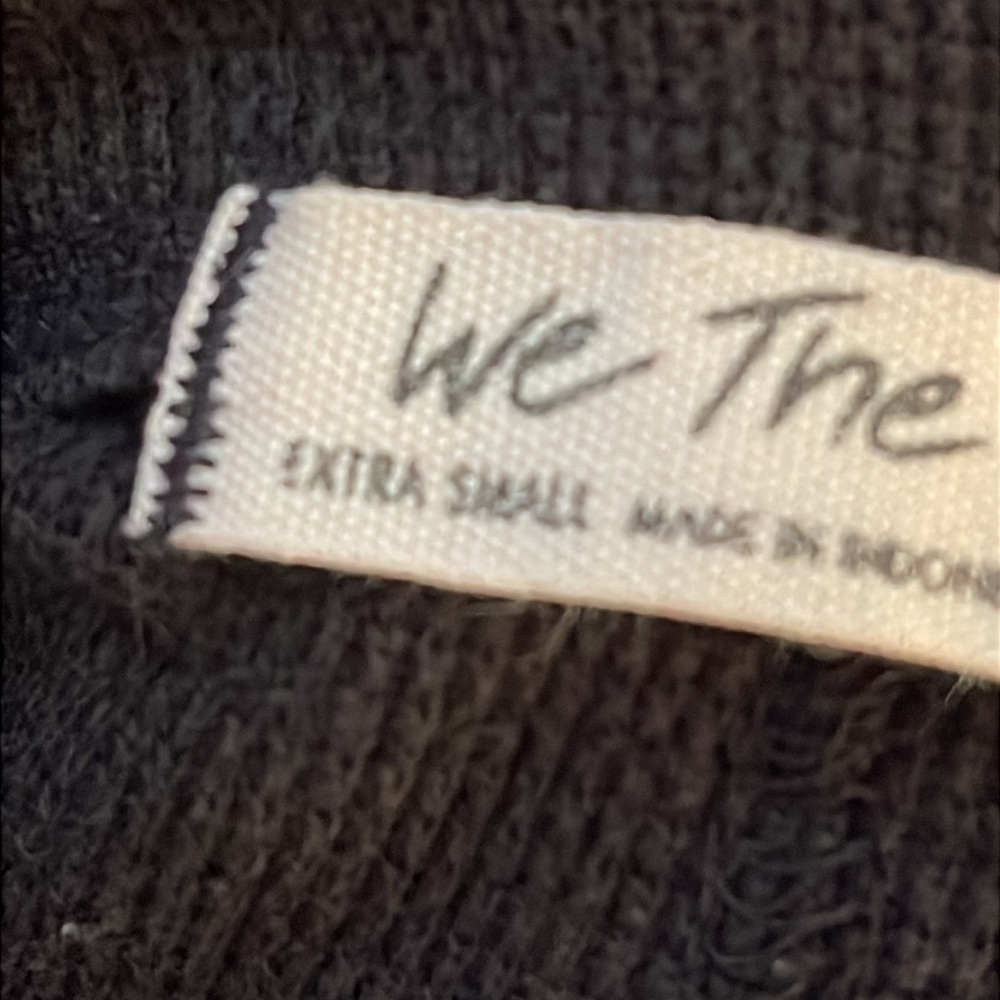 We The Free Free People Black Knit Crop Top Long Sleeve Size XS - Picture 6 of 6
